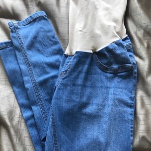 Maternity light jeans stretchy distressed